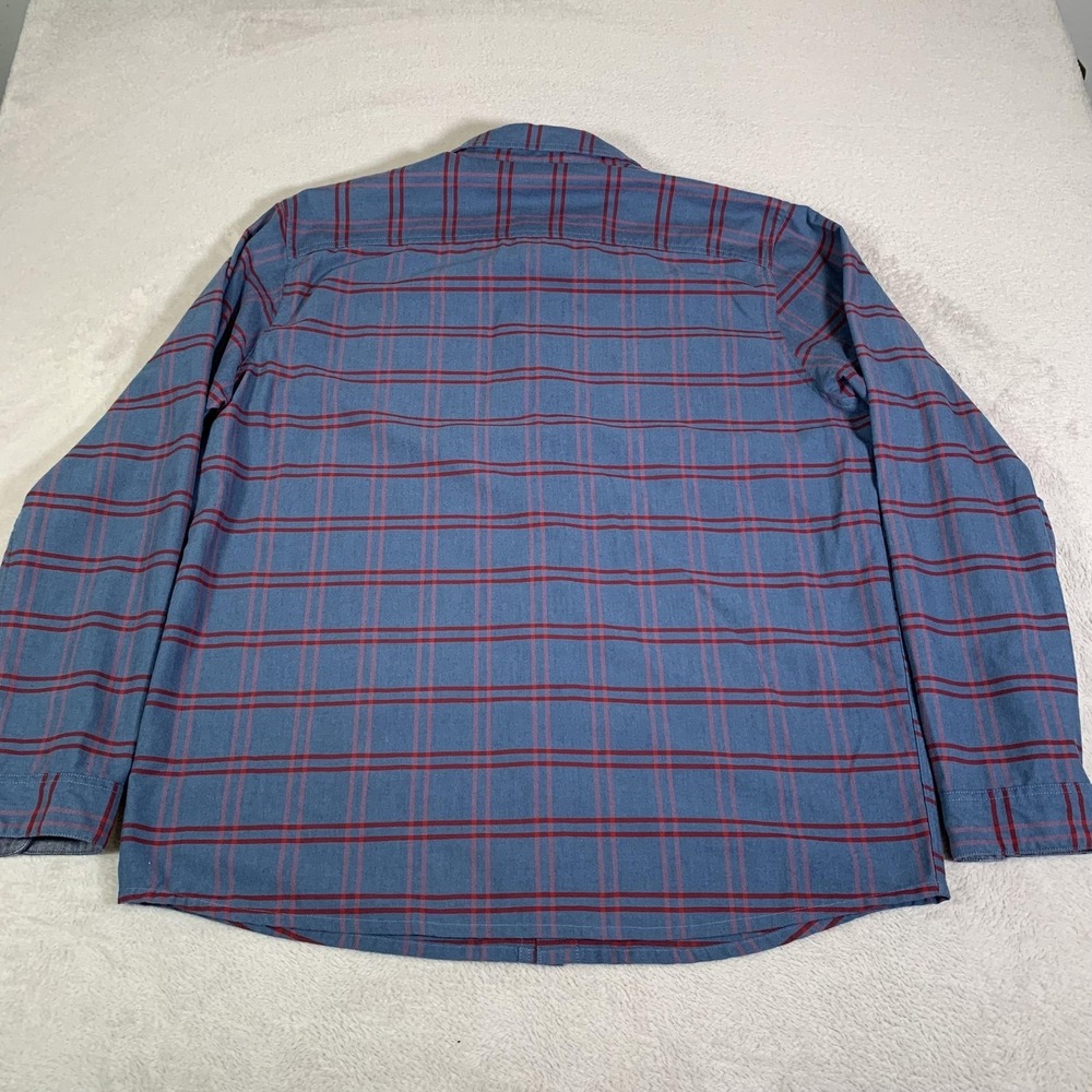 Patagonia Kiragg Shirt Mens XL Blue Organic‎ Cotton Plaid Long Sleeve Button Up - Picture 11 of 11